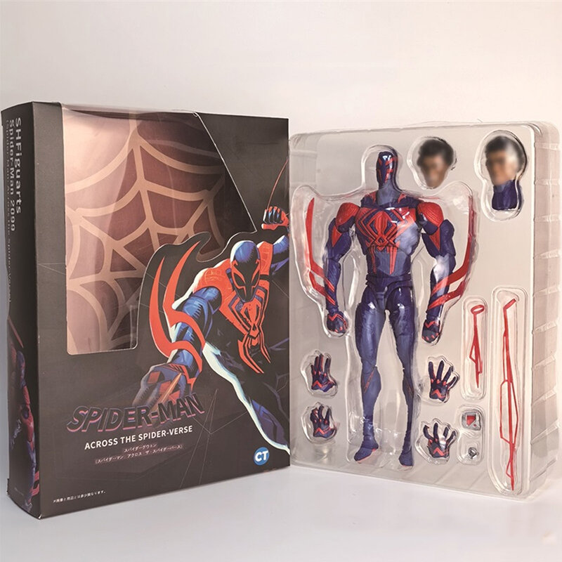 フィギュアPVC,スパイダーマンの置物,スパイダーマン,ミニチュア人形,収集品のおもちゃ,ギフト,2099