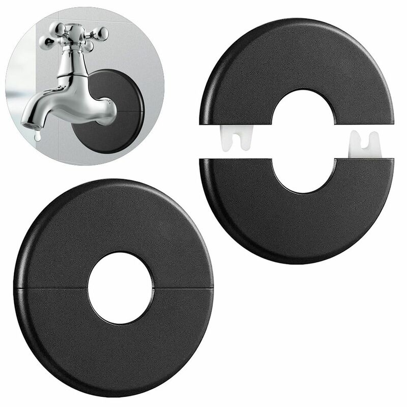ABS Couverture de douche, Accessoires de douche ronds, Décoration de douche, Blanc, Noir, Utile