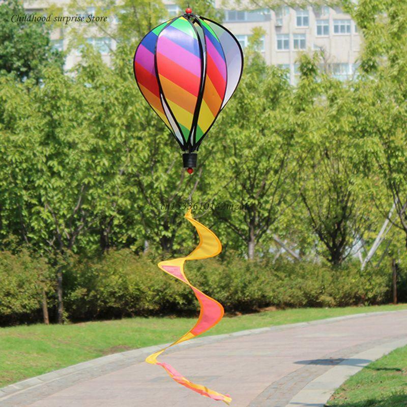 Hot Air Balloon Toy Windmill Spinner Garden Lawn Yard Ornament Outdoor Party Fav Dropship