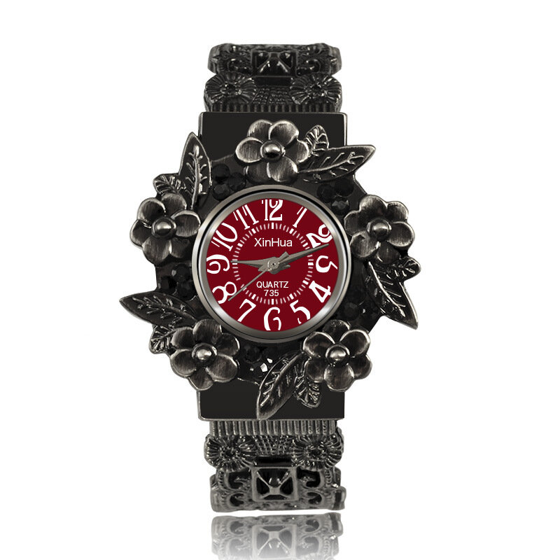 Relógio de pulso das mulheres Xinhua, estilo retro, quartzo, vintage, retro, luxo, casual, moda