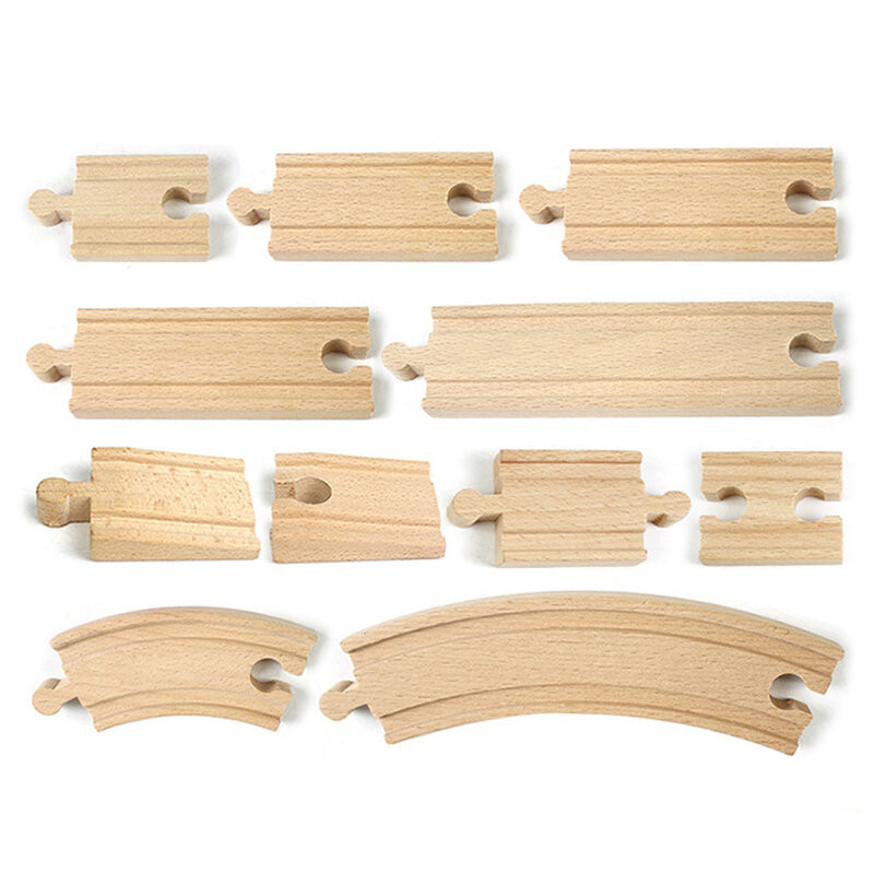 Track Railway Toys Beech Wooden Train Track Accessories Fit Biro All Brand Tracks Children Educational Toys Assembly Props