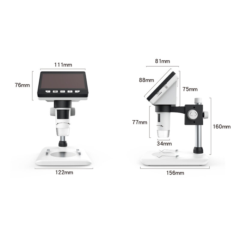 Microscopio Digital de 4,3 pulgadas, endoscopio con Zoom 1000X, microscopio electrónico de 1080P, grabación de vídeo y fotos, microscopios de vídeo USB