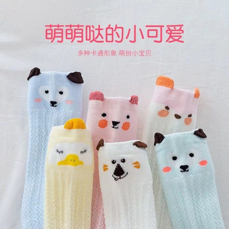 Newborn baby socks spring and summer baby stockings summer anti-mosquito mesh over-the-knee cotton socks wholesale