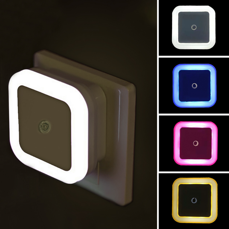 Mini Square LED Night Light for Children, Controle de sensores, Lâmpada da noite para crianças, Sala de estar, Iluminação do quarto, Interruptor automático