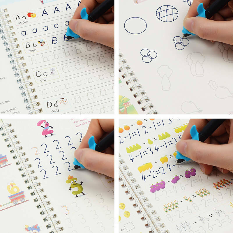 Montessori Franse 3D Schrift Zonk Herbruikbare Kalligrafie Magische Boek Kinderen Notebook Voor Kalligrafie Handschrift Schrijven Geschenken