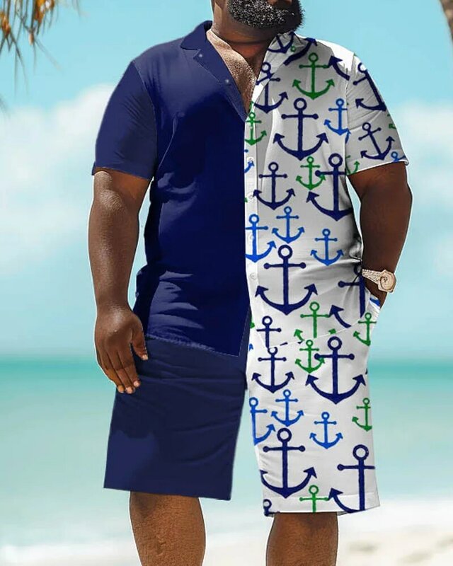 Biggmans-Terno havaiano extragrande para homens, camisa de verão, gradiente de coco impressão, grande 7XL 8XL, L-9XL