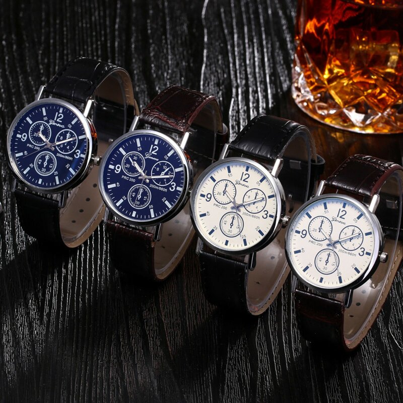 Lässige Mode Herren uhr kreative runde Zifferblatt Quarzuhren für Männer Ledergürtel männliche Armbanduhr zegarek męski