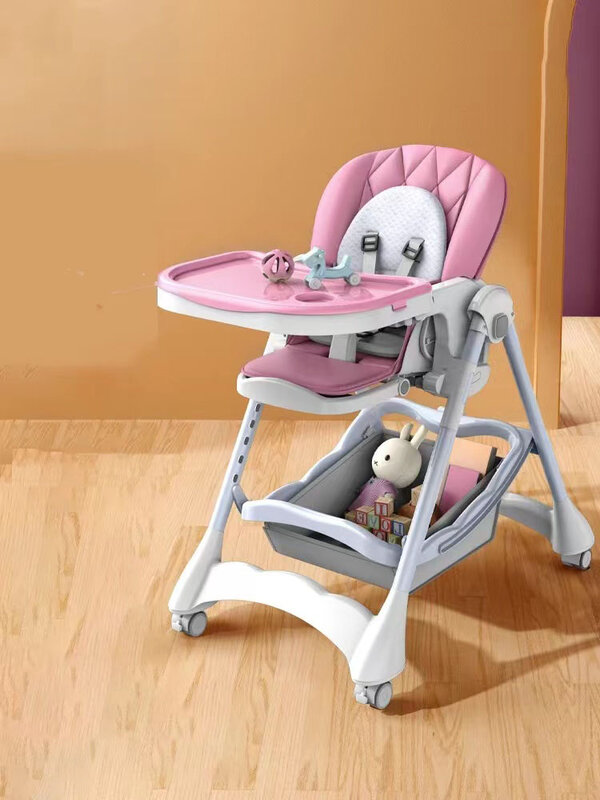 赤ちゃんと子供のための多機能折りたたみ椅子,ダイニングテーブル,0〜6歳の子供のためのハイチェア