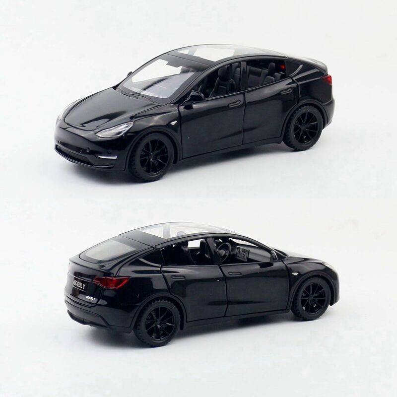 โมเดลรถยนต์ของเล่น Tesla รุ่น Y SUV โลหะอัลลอยหล่อจากโลหะอัลลอยด์ของขวัญและไฟขนาดเล็กของสะสม1:32สำหรับเด็กผู้ชายและเด็ก