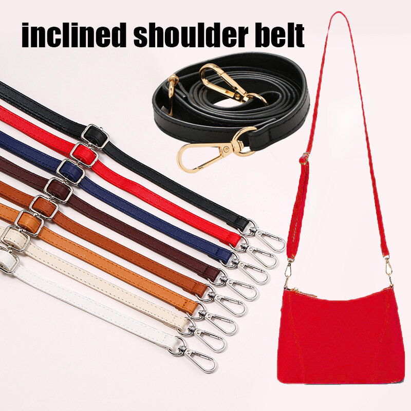 Alça de bolsa de couro PU ajustável para mulheres, cinto de substituição transversal, ombro fino, longo, 1,2 cm de largura
