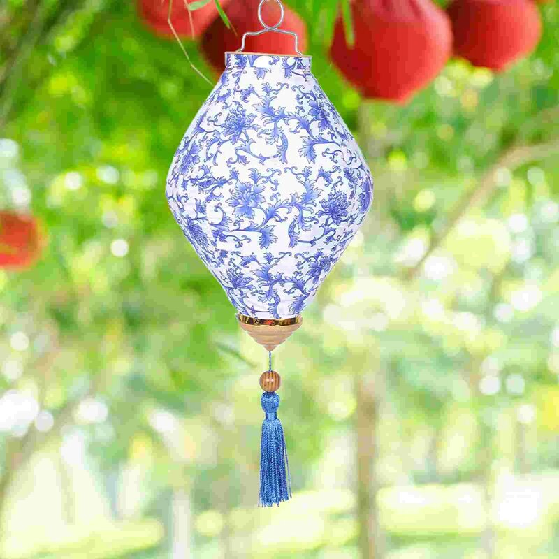 Lantern Decoration Decorative Charm Flowers for Garden Celebration Door Hanging Silk Cloth Outdoor Chinese
