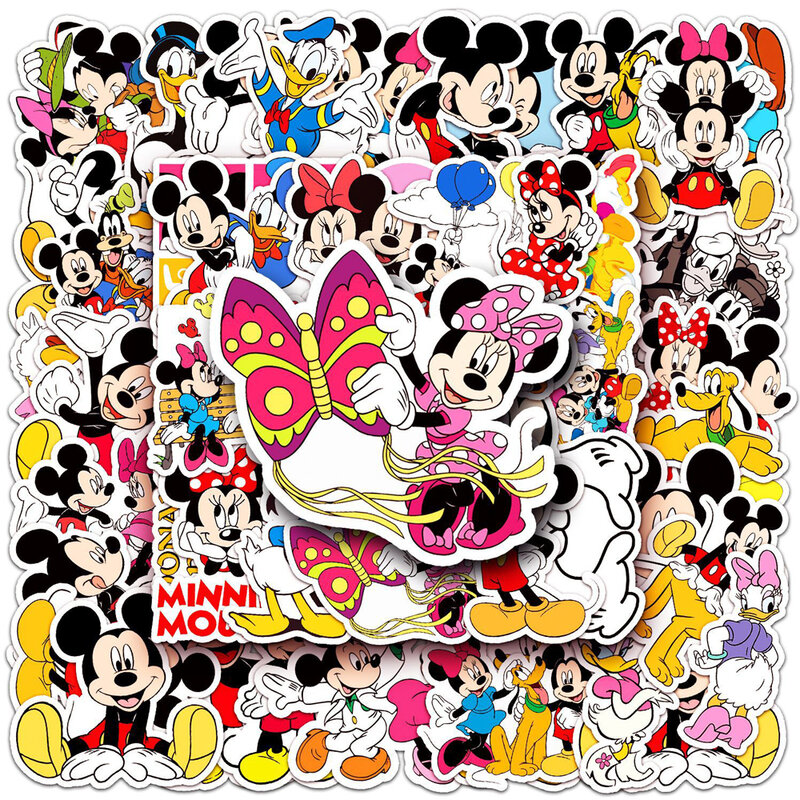 Disney Cartoon Mickey Mouse Adesivos para crianças, Decalques bonitos do Anime Graffiti, Brinquedos DIY, Laptop, Scrapbook, Telefone, Bagagem, 10 Pcs, 30 Pcs, 50Pcs