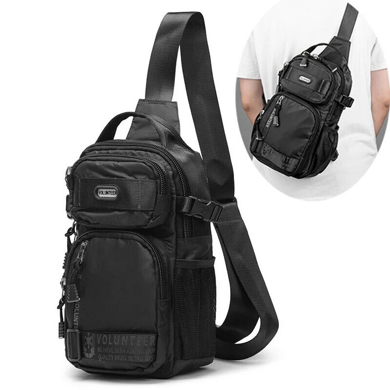 Cross Body Men Backpack Sling Bag Chest Pack Waterproof Oxford Military Assault Travel Male Single Messenger Shoulder Side