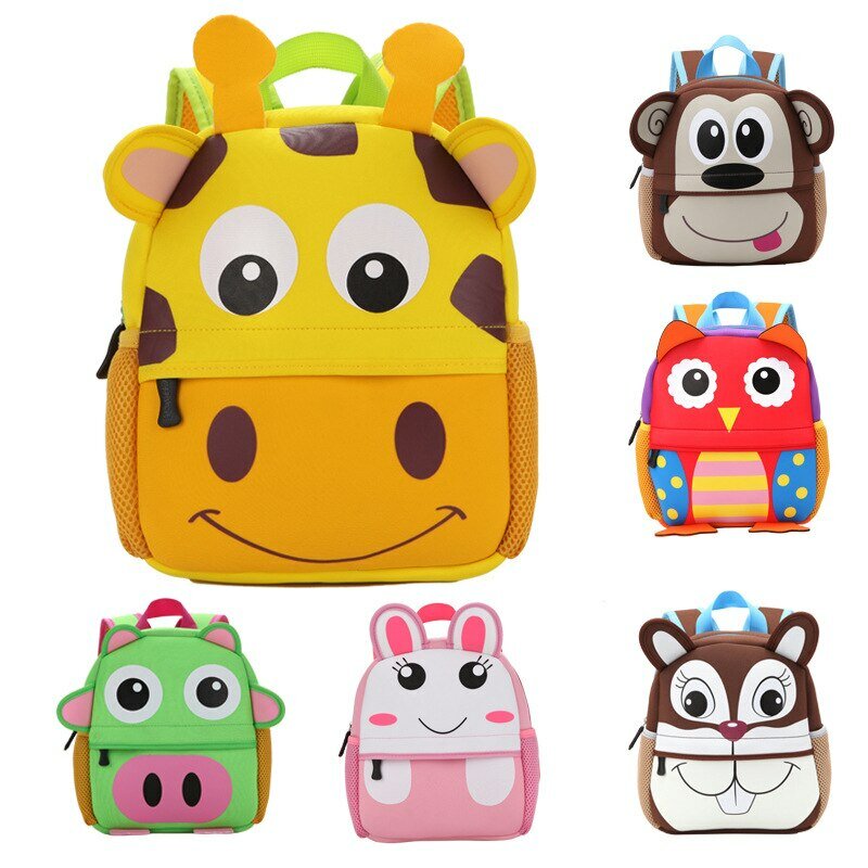 Nowe torby szkolne 3D dla dzieci Plecaki dla dzieci Przedszkole Plecak dla dzieci z kreskówkowym zwierzęciem
