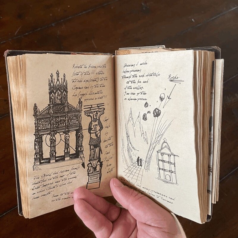 Indiana Jones pamiętnik graala klasyczny film Prop replika fani prezent Retro Notes spiralny notatnik Vintage skórzane notatki Decor prezenty