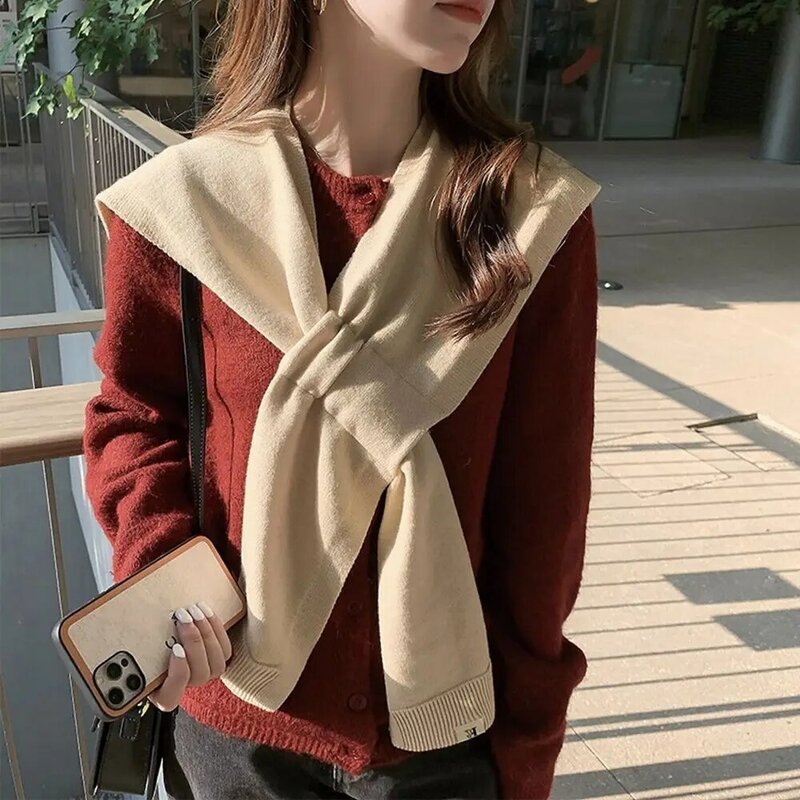 Decoration Accessories Scarf Accessories Korean Style Scarves Knitted Wool Scarf Female Cashmere Shawl Solid Color Wraps