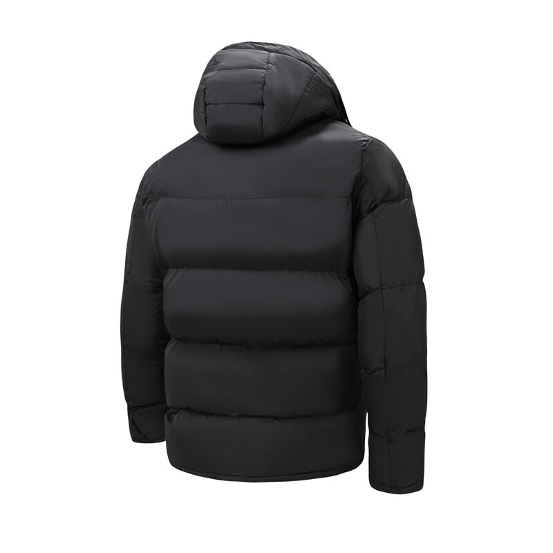 Parkas cálidas e impermeables para hombre, abrigo negro grueso con capucha, chaqueta informal a prueba de viento, talla grande, moda de invierno