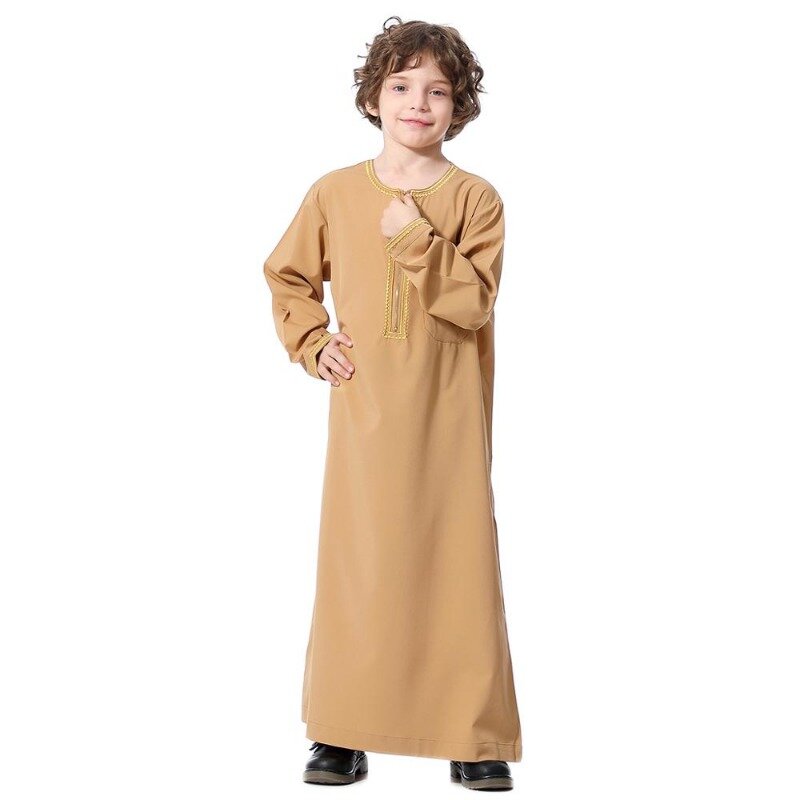 Moslim Kids Abaya Jubba Thobe Boy Lange Jurk Islamic Ramadan Kinderen Kaftan Gewaad Dubai Arab Kaftan Saudi Arabia Aanbidding Service