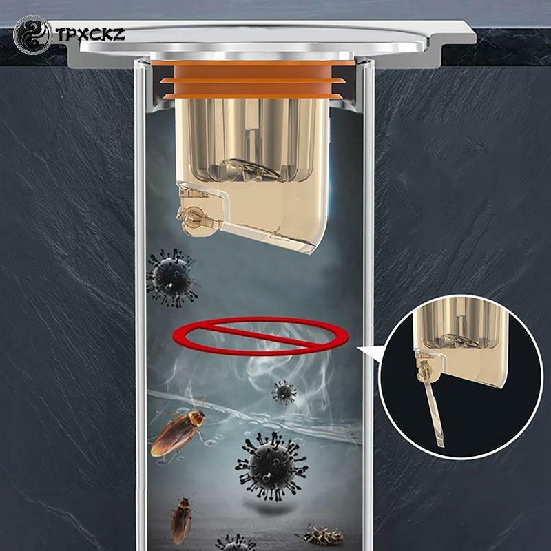 ที่เสียบท่อระบายน้ำพื้นห้องน้ำแบบมีช่องระบายน้ำอุปกรณ์ในห้องน้ำกันแมลงฝาครอบกันท่อน้ำทิ้งกันกลิ่น