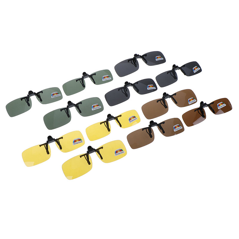 Óculos de condução polarizados clip-on, alta qualidade, dia e visão noturna, lente flip-up, UV400, óculos de sol para fora, unisex, 1 pc