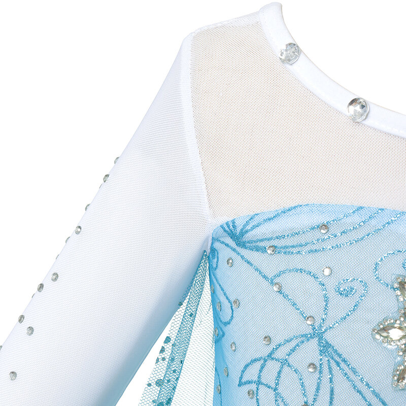 Disney-Robe Cosplay Princesse Elsa pour Bol, Costume Reine des Neiges Frozen, ixd'Anniversaire pour Enfants, Robe de Carnaval d'Halloween, Robe Éducative