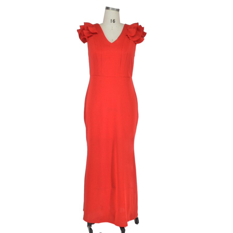 Женское длинное вечернее платье с оборками, красное, черное Привлекательное платье макси с открытой спиной, большие размеры, лето 2023