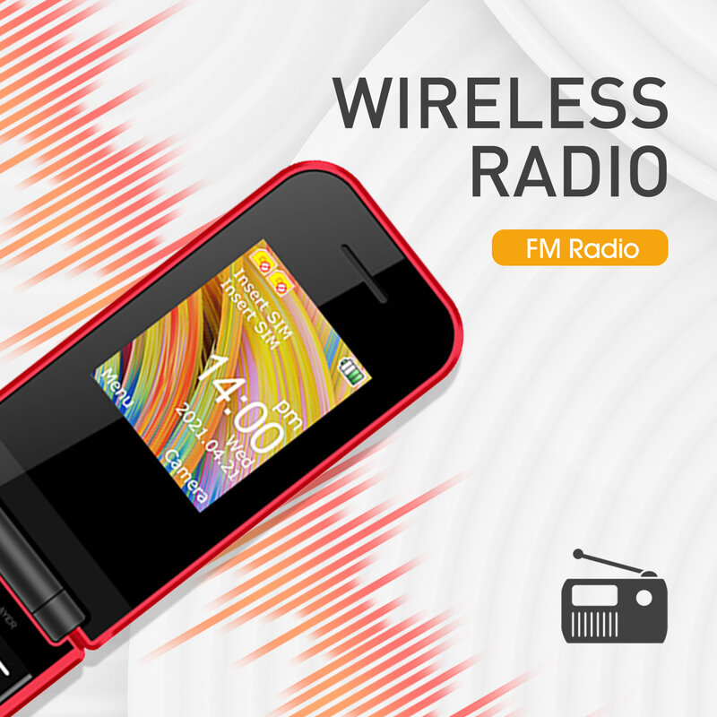 UNIWA F2720 GSM 귀여운 플립 휴대폰, 1.7 인치 기능 휴대폰, 듀얼 SIM 카드, 노인용 잠금 해제 미니 휴대폰, 무선 FM 라디오