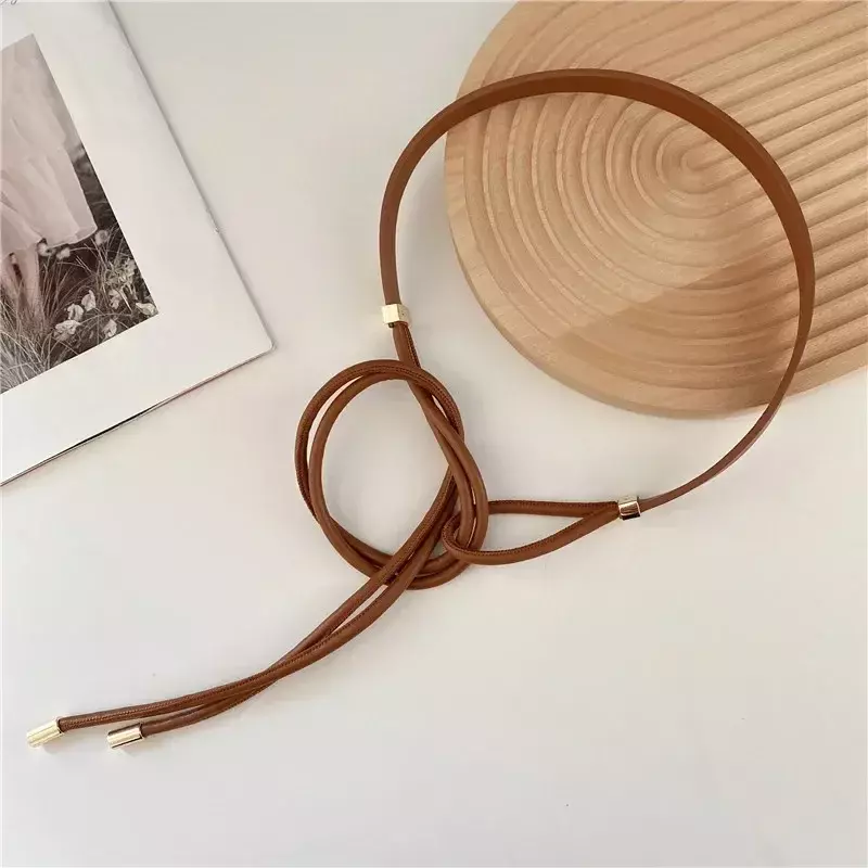 Creative Belts for Woman Knot Style Solid Color PU Rope Belts Coat Skirt Beautiful Belts Woman Apparel Accessories