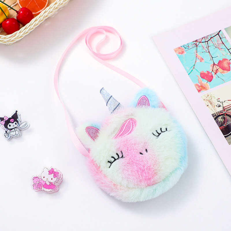 New Fashion Children Girls Shoulder Bag Cute Unicorn Animals Messenger Bag Kids Keys Coin Purse Cute Princess Mini Handbag