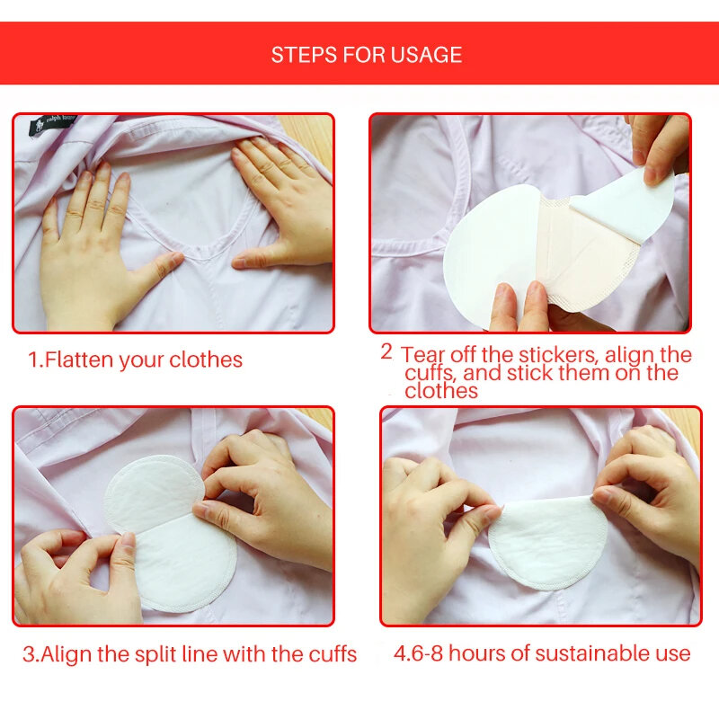 Almohadillas absorbentes de sudor para axilas, pegatinas antisudor desechables, 1 par, 10 pares