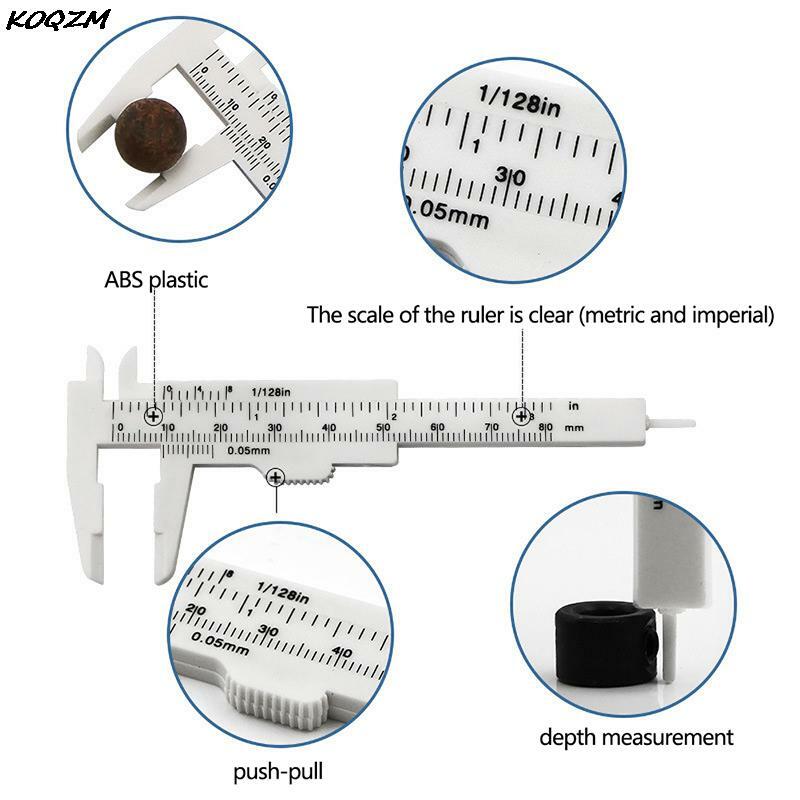 Portable Double Scale 80MM Plastic Eyebrow Measuring Vernier Caliper Caliper Ruler Plastic Permanent Measurement Tools 2022 New