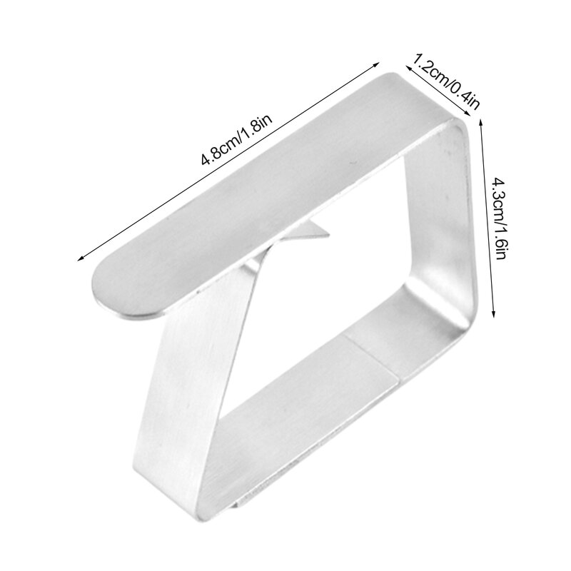 8PCS Clips Stainless Steel Anti-Slip Tablecloth Clamps Non-slip Securing Holder Wedding Camping Promenade Table Cover Clip