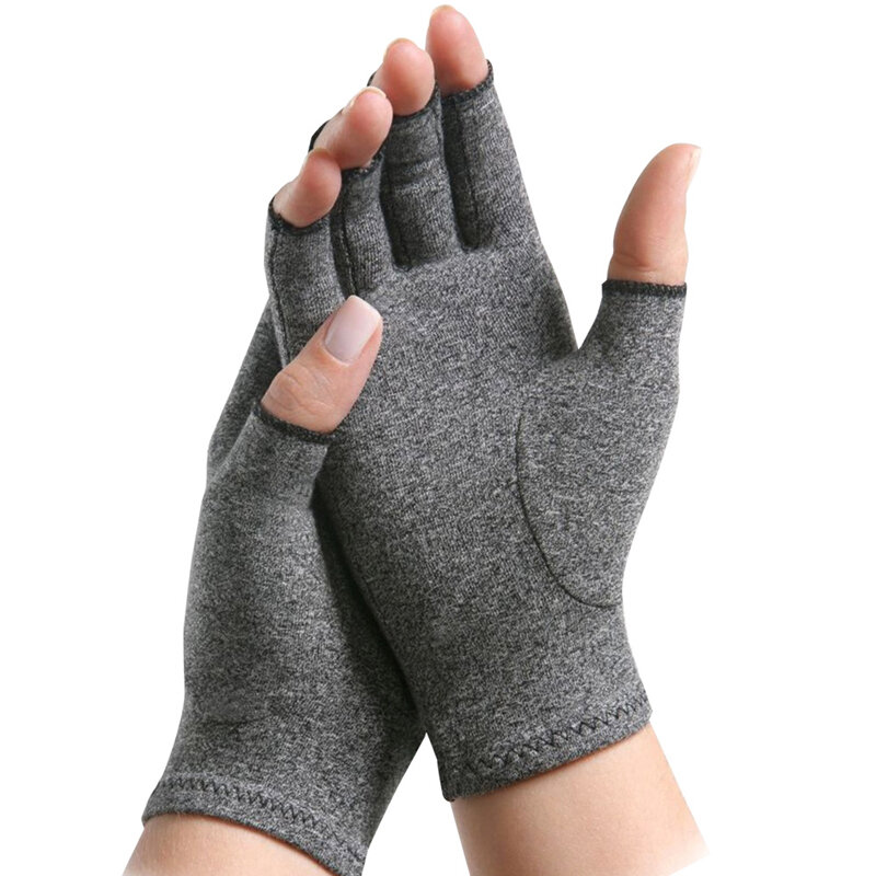 1pair Arthritis Gloves Silicone Anti-slip Rehabilitation Fingerless Gloves Anti Arthritis Therapy Gloves Wrist Support Wristband
