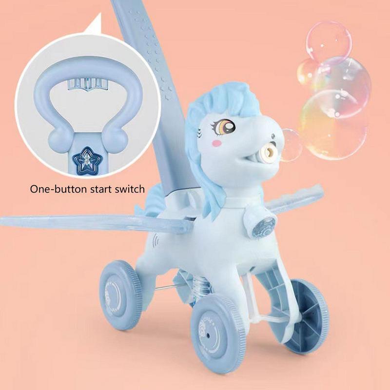 Soplador de burbujas para niños, máquina de soplado de burbujas mejorada con música y luces, juguetes de verano al aire libre