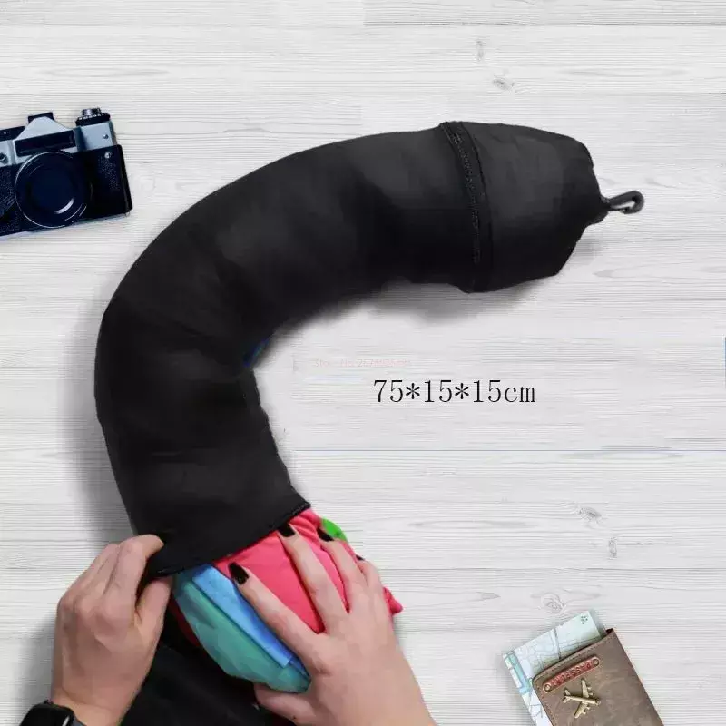 Travel Neck Pillow That You Stuff With Clothes Portable Outdoor Travel Storage Bag Pillow Car Headrest Household U-shaped Pillow