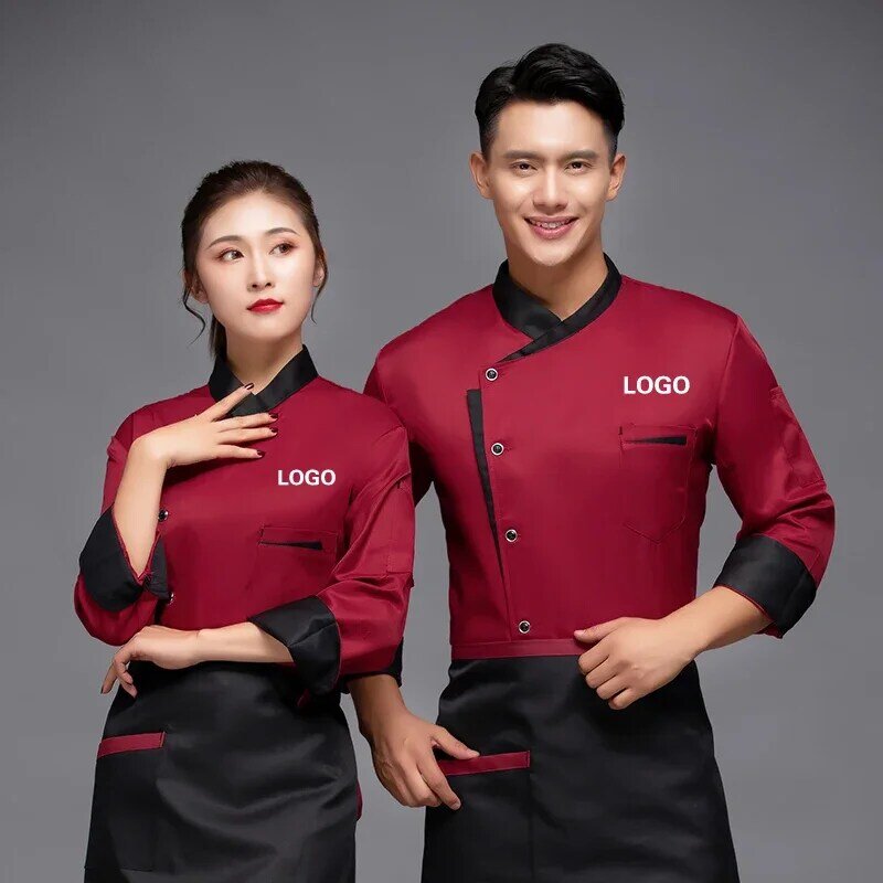 Restaurante Top Cook Print Sleeves Men Logo Clothes Women Chef Jacket Works For Personalized Shirt Pattern Design Uniform With