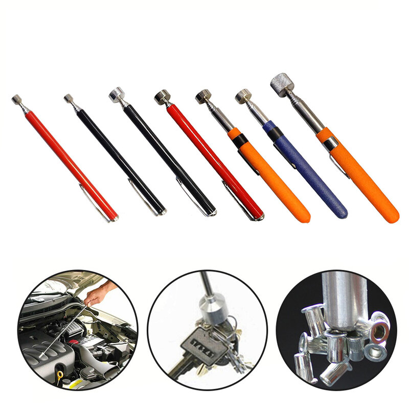 1pc Telescopic Magnetic Pickup Tools Stainless Steel Magnet Stick Metal Suction Rods For Picking Up Paper Clips Staples Tools