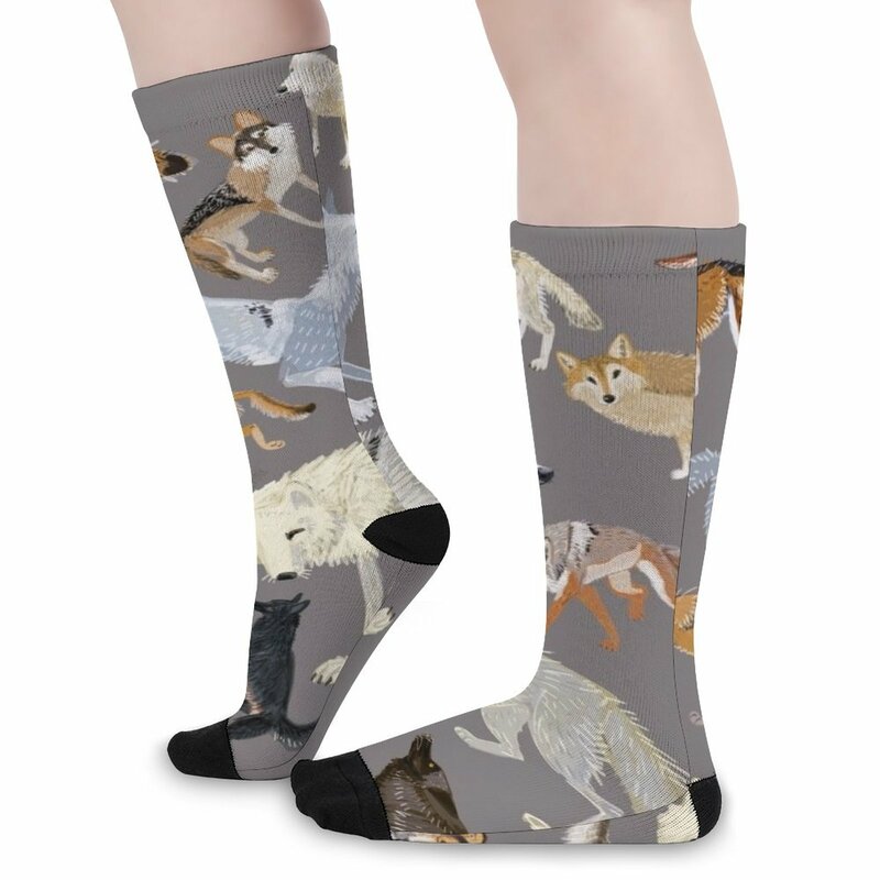 Wolves of the world Grey Socks Men′s sock Hiking boots funny gifts long socks man