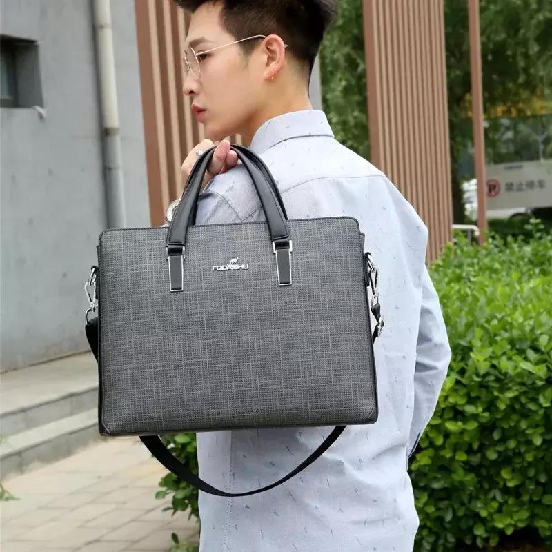 Bolsas masculinas de negócios, grande sacola de luxo, maleta executiva masculina, bolsa para laptop, ombro Messenger Designer, escritório masculino, 2024