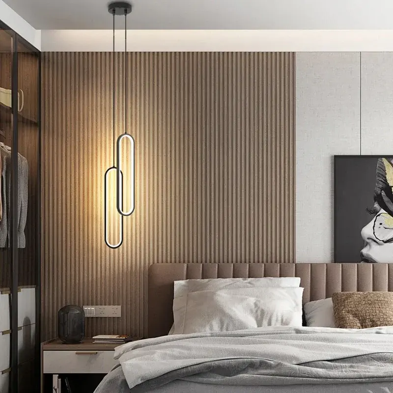 Lampu gantung LED Modern, untuk kamar tidur samping tempat tidur ruang tamu ruang makan lampu gantung dekorasi rumah lampu dalam ruangan kilau perlengkapan