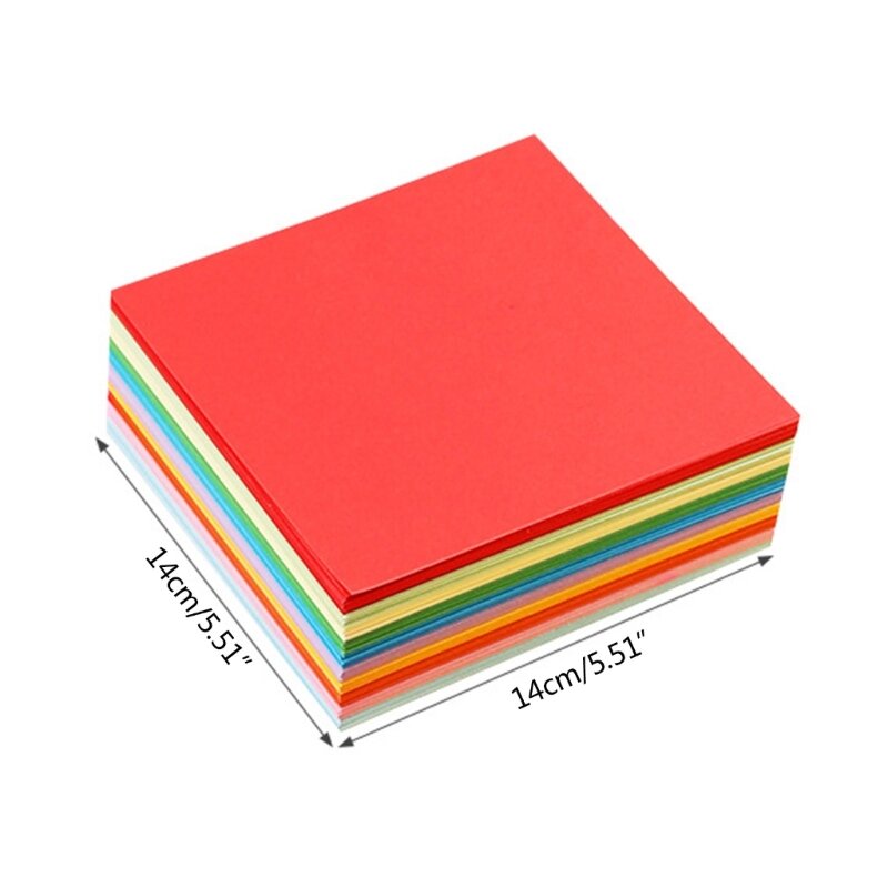 Y1ub 100x/pacote quadrado papel dupla face colorido dobrável papel quadrado feito à mão para projeto artes e ofícios