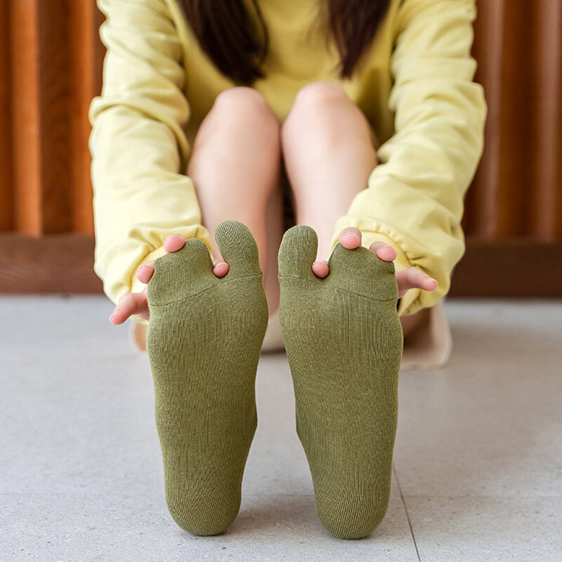 Chaussettes japonaises multicolores à deux doigts pour hommes et femmes, tongs séparées, bonneterie à tube long, fibre de coton, confortables et respirantes, 1 paire