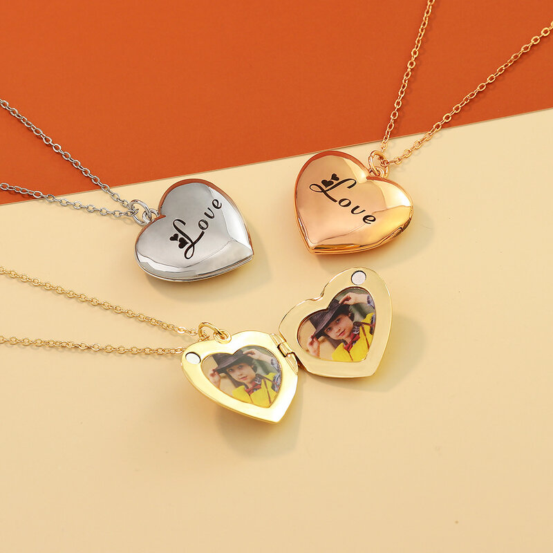 Personal isierte Foto Herz Anhänger Halskette benutzer definierte Nachricht Halskette personalisieren Schmuck Geschenk