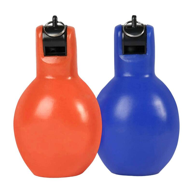 2Pcs Hand Squeeze Whistles Coaches Whistle Soft PVC Handheld Sports Whistle Survival Whistle Boat Home School training