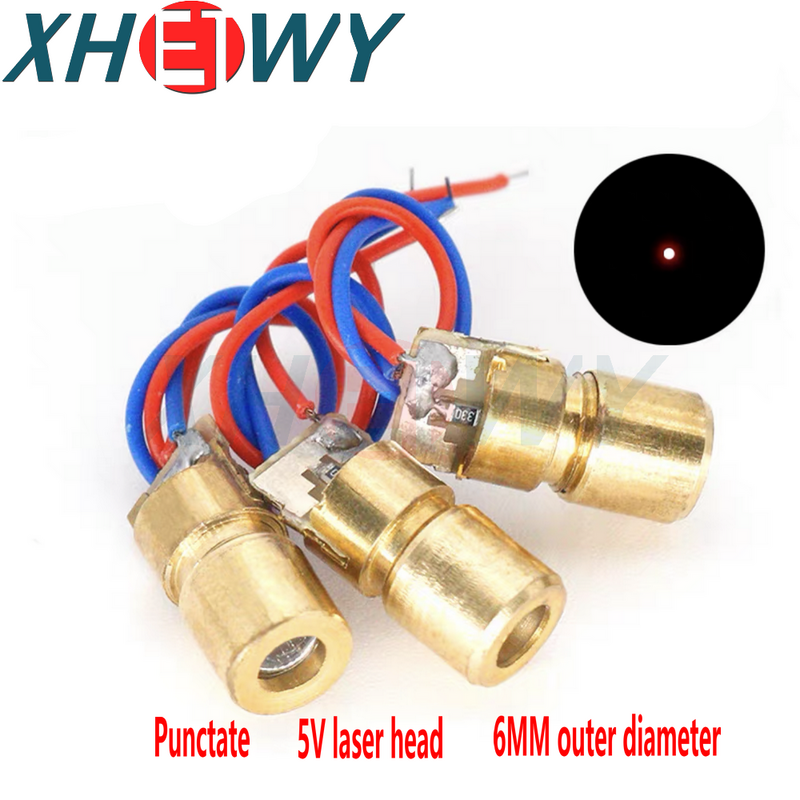 3V5V laser head Laser diode 5mW red dot line copper semiconductor laser tube 6/9MM outer diameter