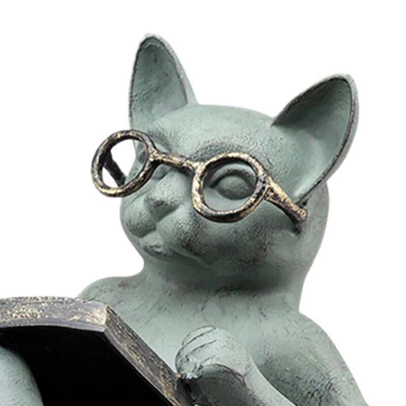 แว่นตางานฝีมือสำหรับแมวอ่านหนังสือตกแต่งรูปแมวการตกแต่งบ้านตกแต่งบ้านสวนสำหรับคนรักแมว