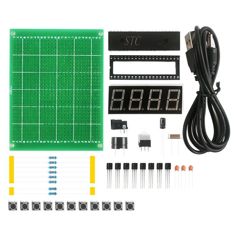 51 mikrokontroler 8 arah perangkat elektronik, Kit pengelasan, suku cadang papan sirkuit latihan DIY, Kit solder