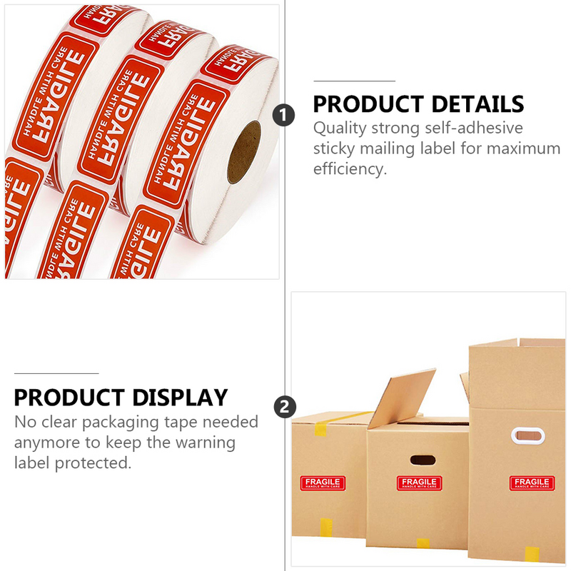 Fragile Stickers Handle with Care Warning Packing/Shipping Adhesive Stickerss Stickers for for Mailing Cartons Box Envelops