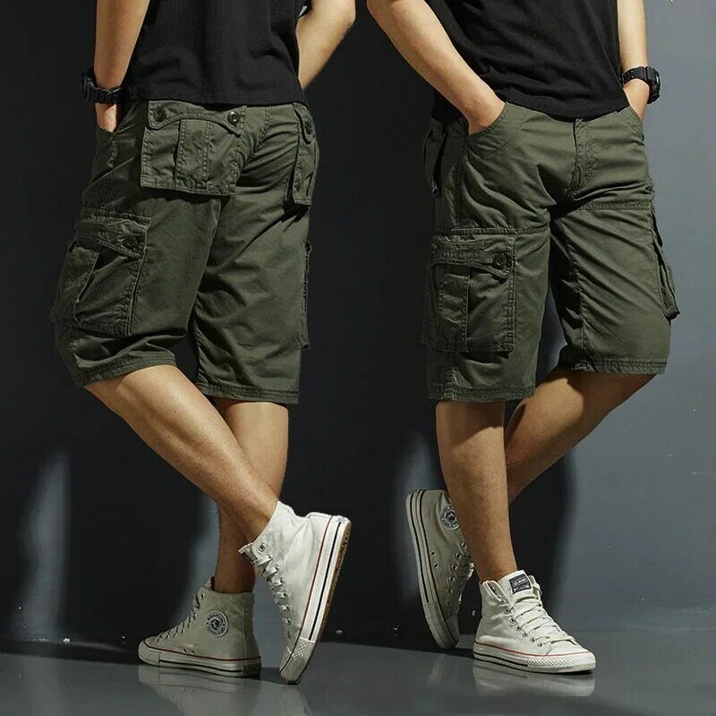 Męskie szorty Cargo kamuflażowe bermudy krótkie spodnie dla mężczyzn do walki z solidnym kamuflażem Homme projektant Harajuku luźne nowe w dużym i wysokim Y2k