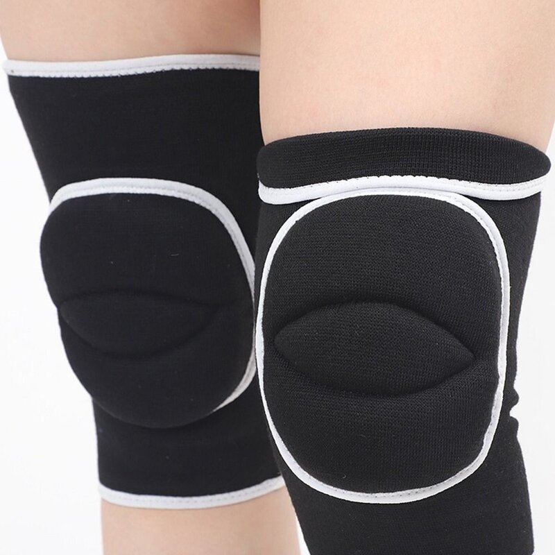 Aksesori olahraga pria, nilon anti-selip tebal pendukung lutut menari lengan lutut spons bantalan lutut elastis